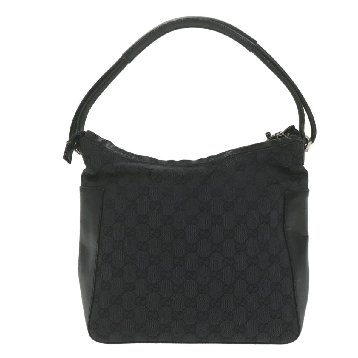 GUCCI GG Canvas Shoulder Bag Black 001 3770 Auth 61697