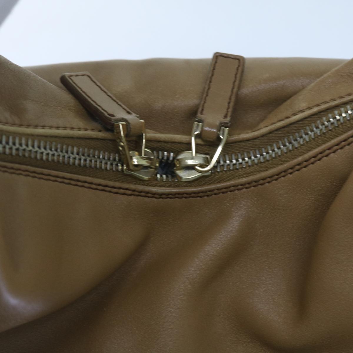 GUCCI Shoulder Bag Leather Brown Auth 61701