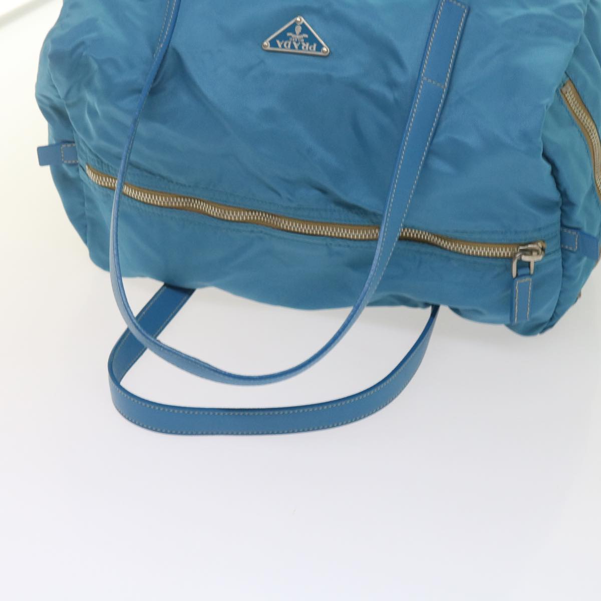 PRADA Hand Bag Nylon Blue Auth 61706