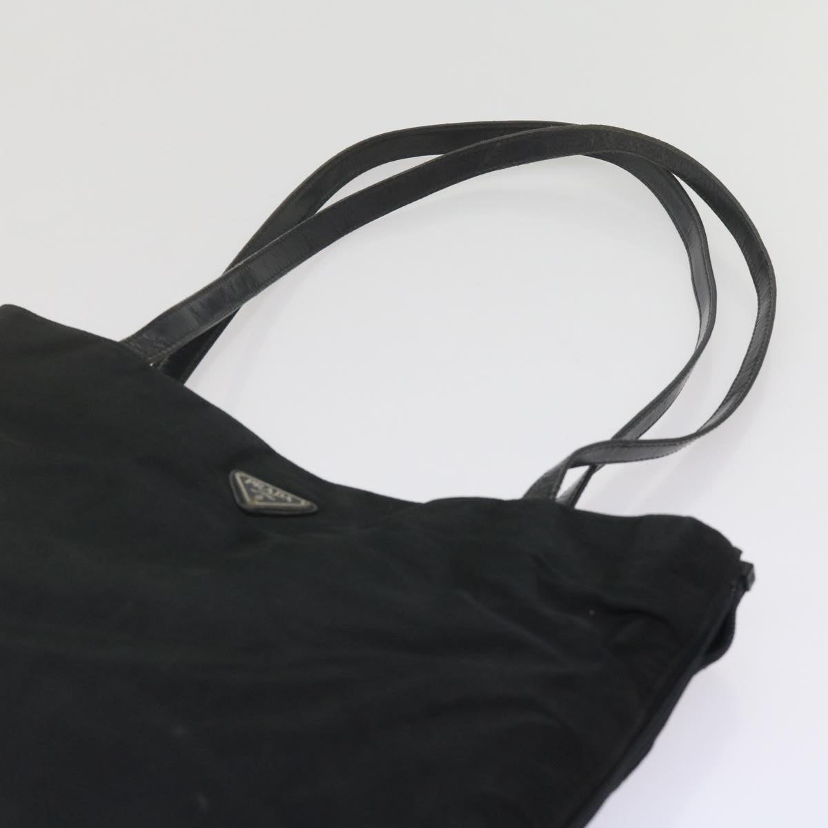 PRADA Tote Bag Nylon Black Auth 61707