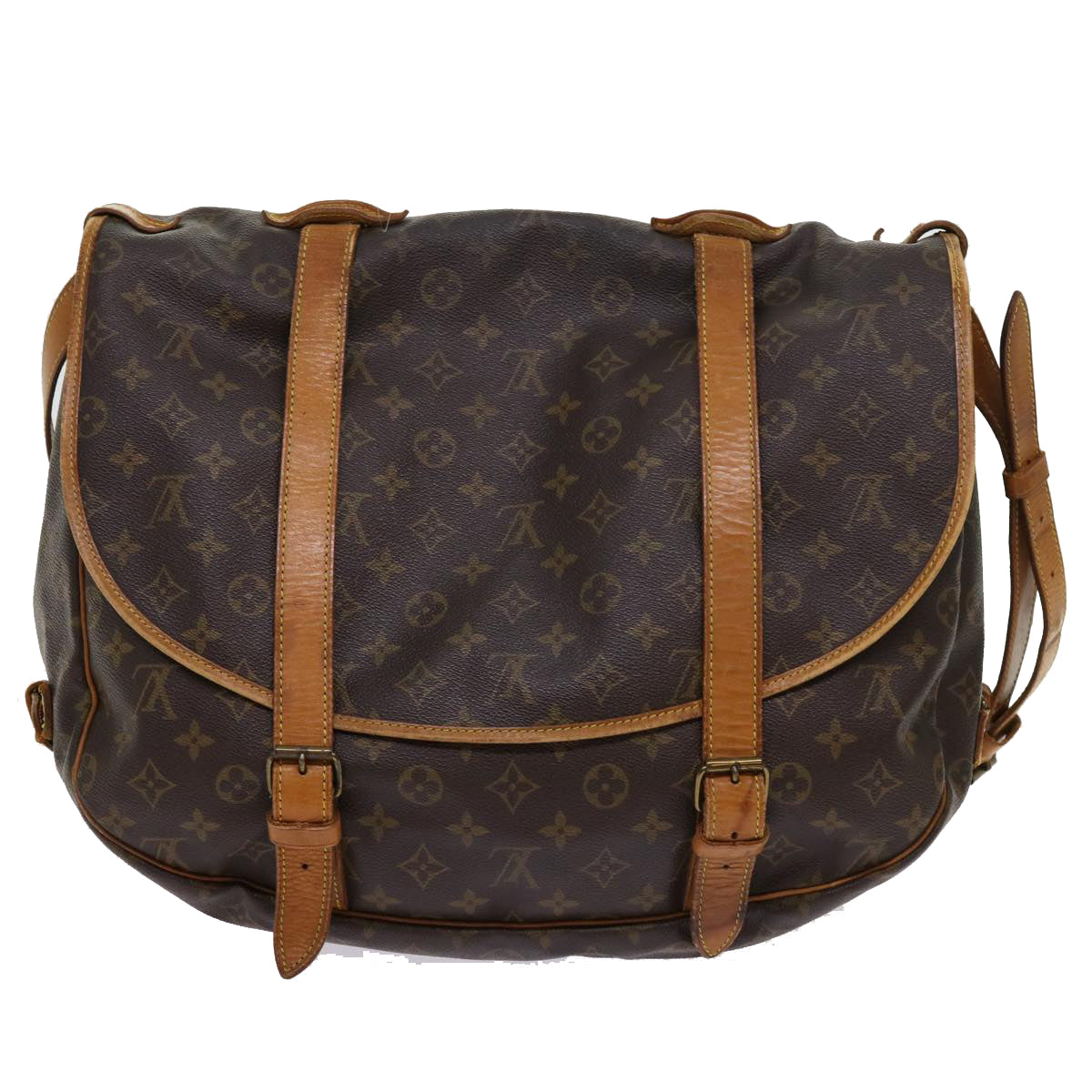 LOUIS VUITTON Monogram Saumur 43 Shoulder Bag M42252 LV Auth 61721