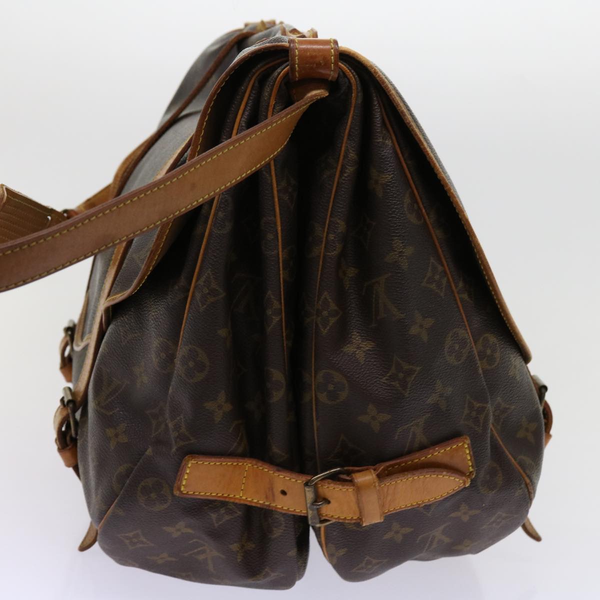 LOUIS VUITTON Monogram Saumur 43 Shoulder Bag M42252 LV Auth 61721