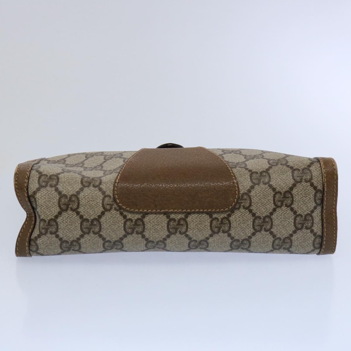 GUCCI GG Supreme Web Sherry Line Clutch Bag Beige Red Green 89 01 032 Auth 61756