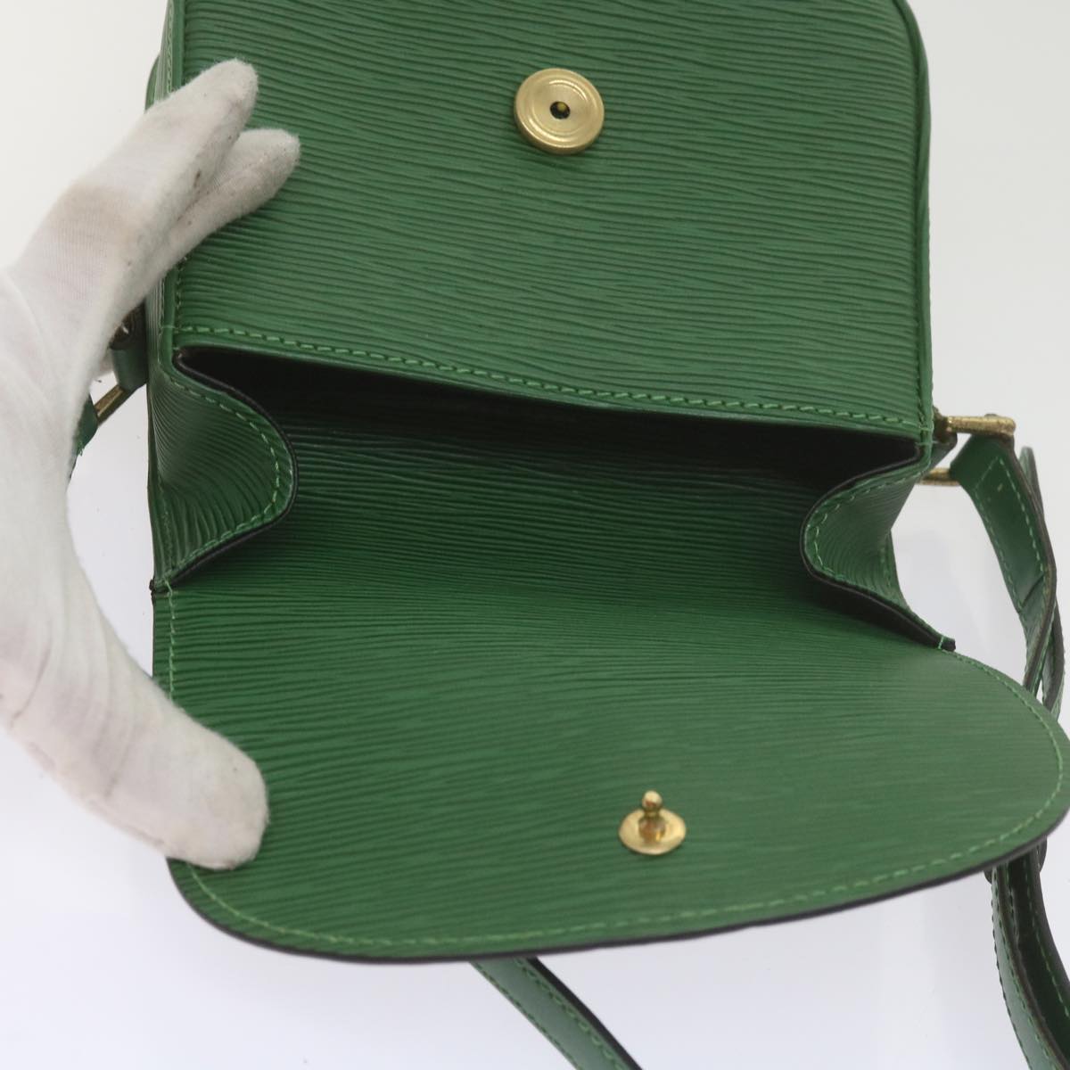 LOUIS VUITTON Epi Saint Cloud PM Shoulder Bag Green M52214 LV Auth 61764