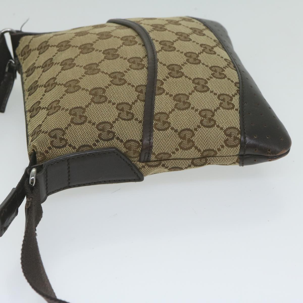 GUCCI GG Canvas Shoulder Bag Beige 147671 Auth 61787