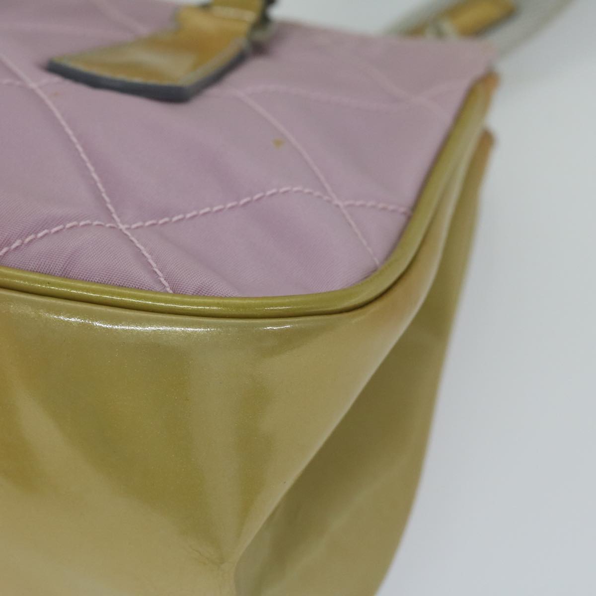 PRADA Hand Bag Nylon Enamel Pink Auth 61789