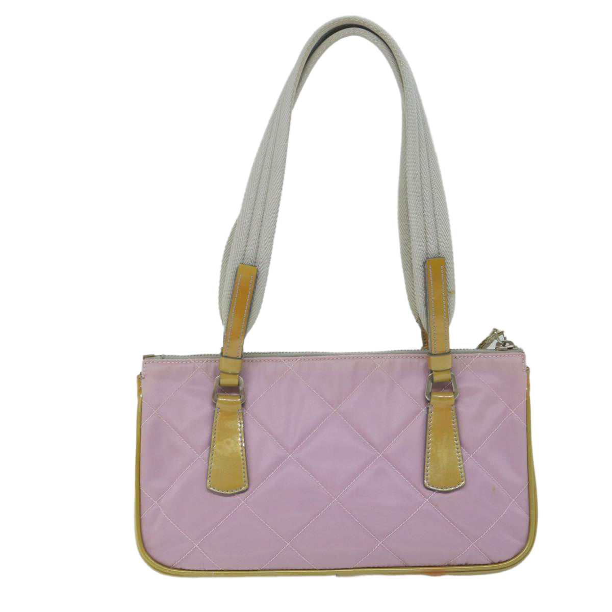 PRADA Hand Bag Nylon Enamel Pink Auth 61789