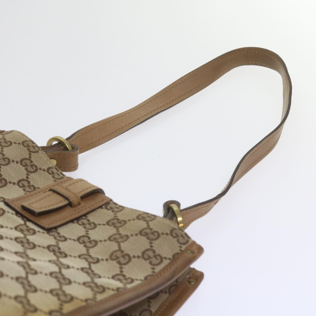 GUCCI GG Canvas Shoulder Bag Beige 110292 Auth 61802