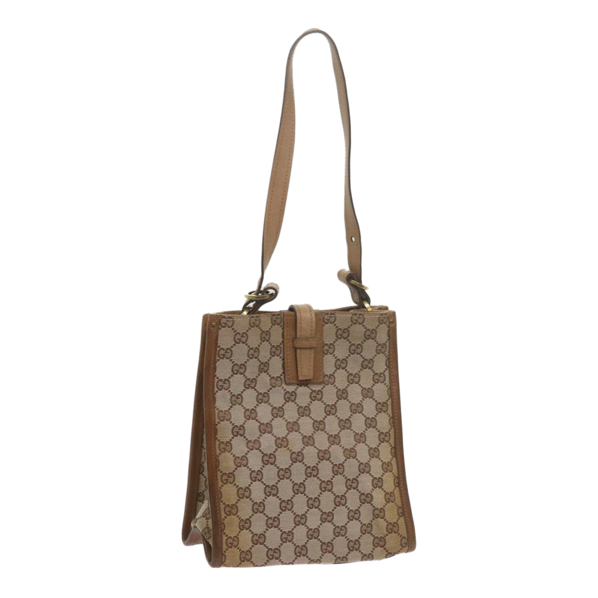 GUCCI GG Canvas Shoulder Bag Beige 110292 Auth 61802