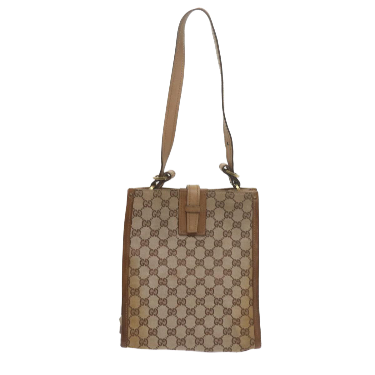 GUCCI GG Canvas Shoulder Bag Beige 110292 Auth 61802