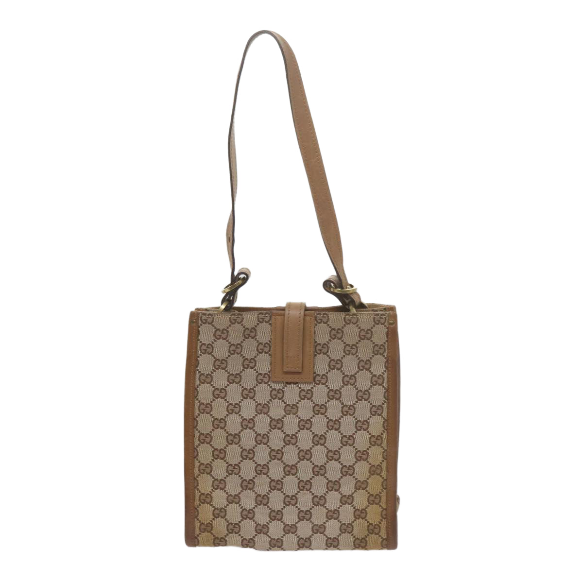 GUCCI GG Canvas Shoulder Bag Beige 110292 Auth 61802