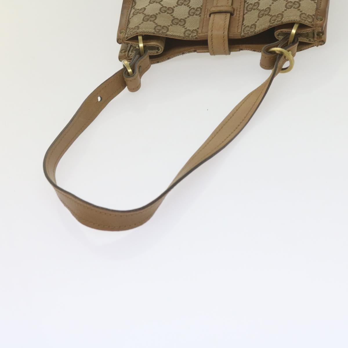 GUCCI GG Canvas Shoulder Bag Beige 110292 Auth 61802