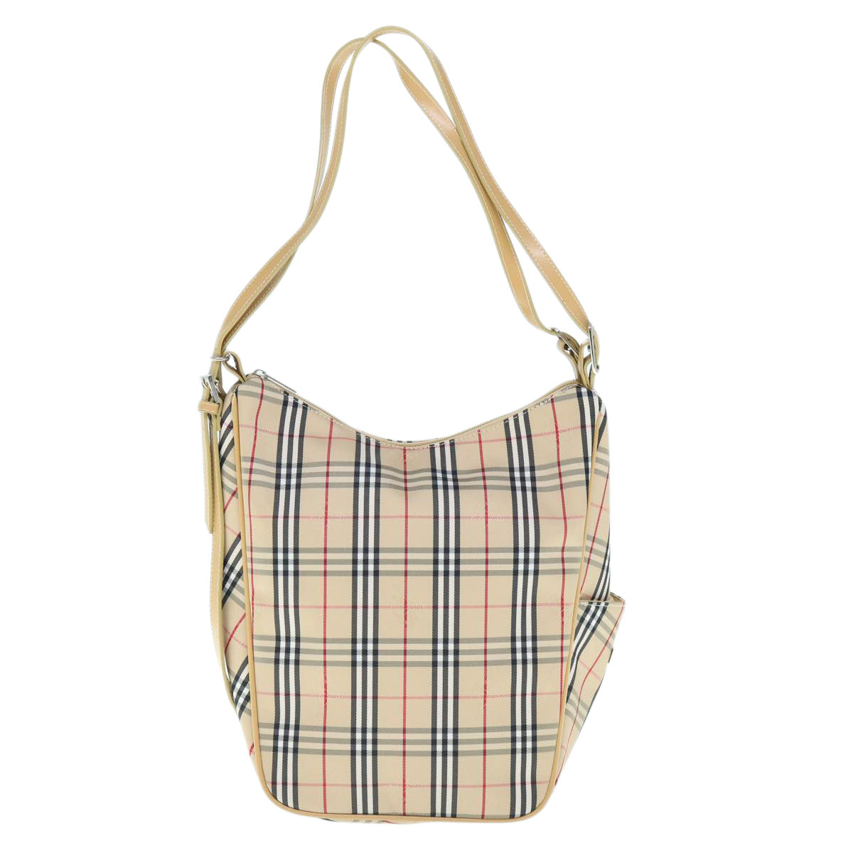 BURBERRY Nova Check Blue Label Tote Bag Canvas Beige Auth 61833 - 0