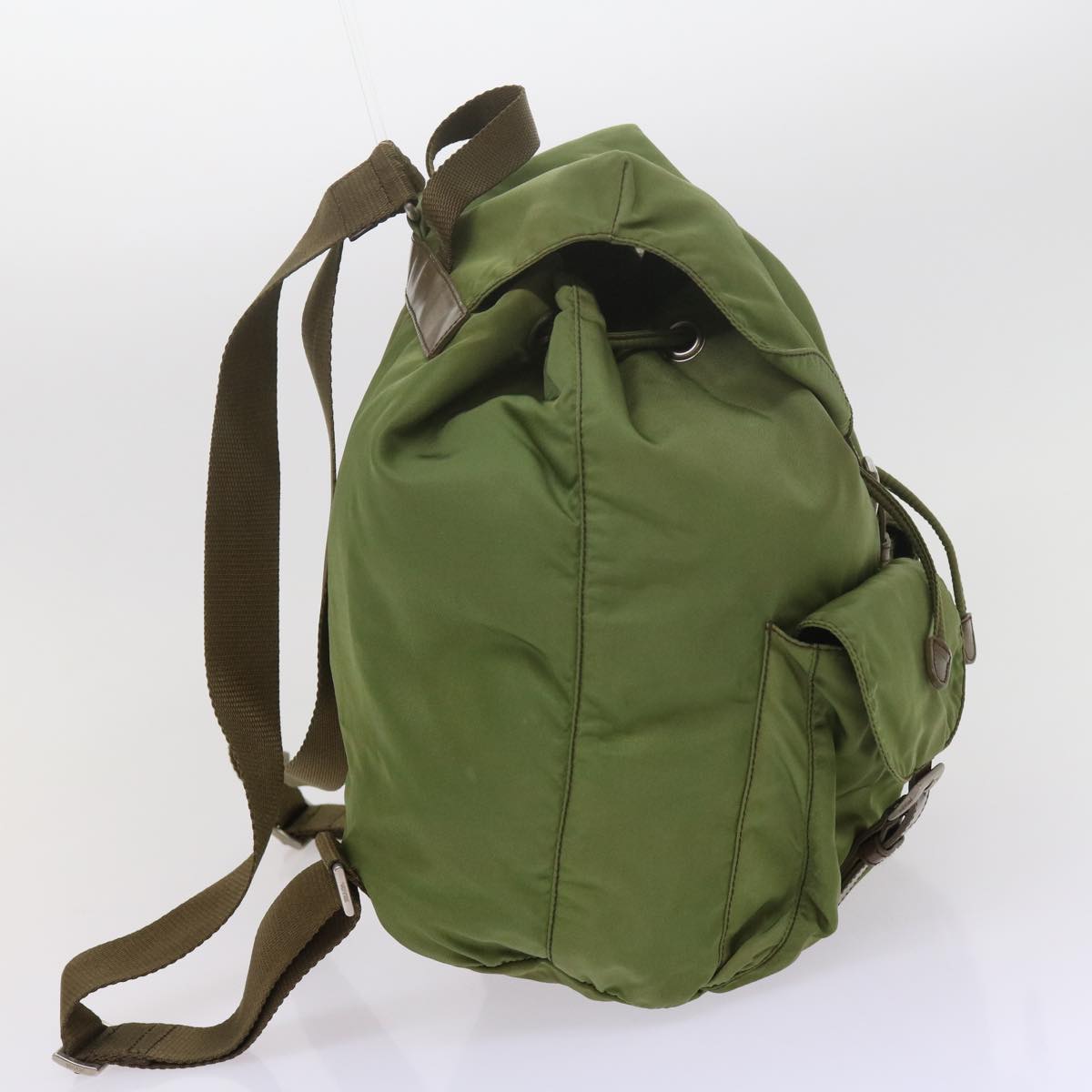 PRADA Backpack Nylon Khaki Auth 61837