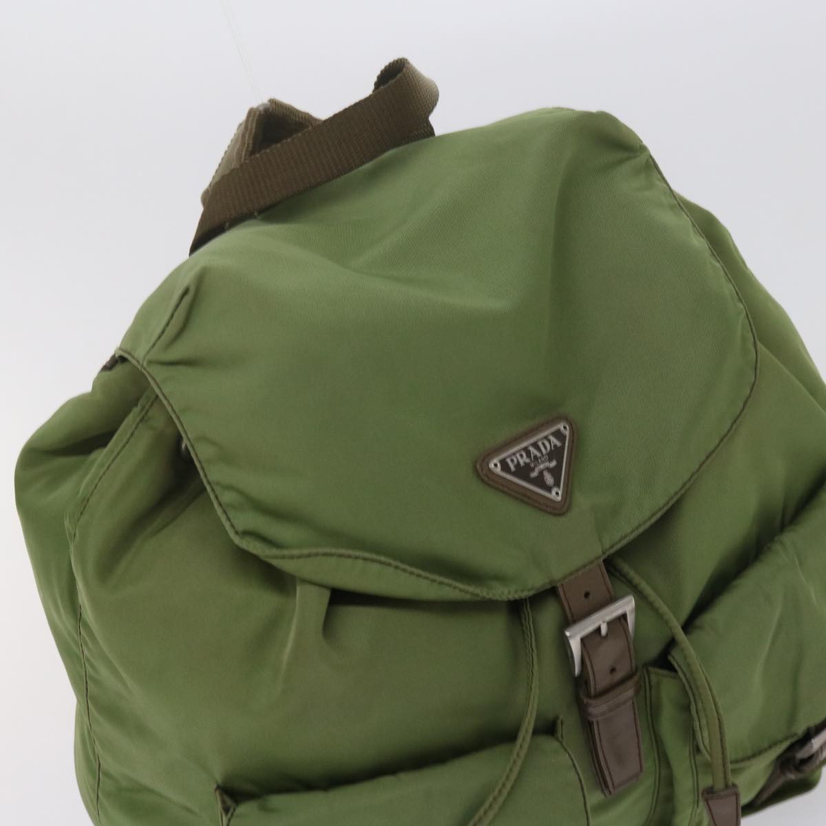 PRADA Backpack Nylon Khaki Auth 61837