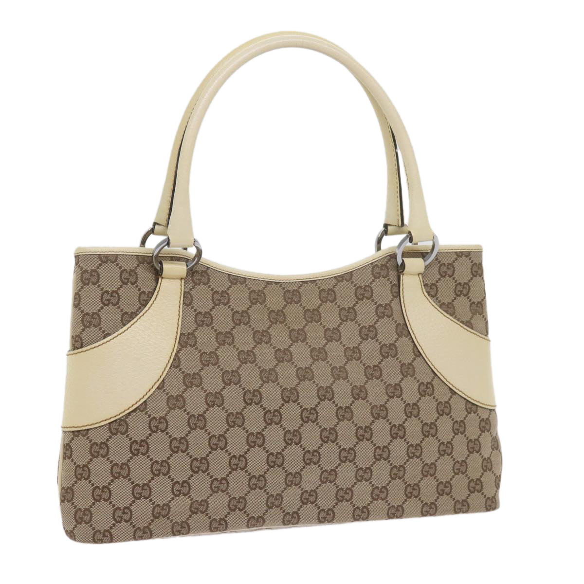 GUCCI GG Canvas Tote Bag Beige 113015 Auth 61839