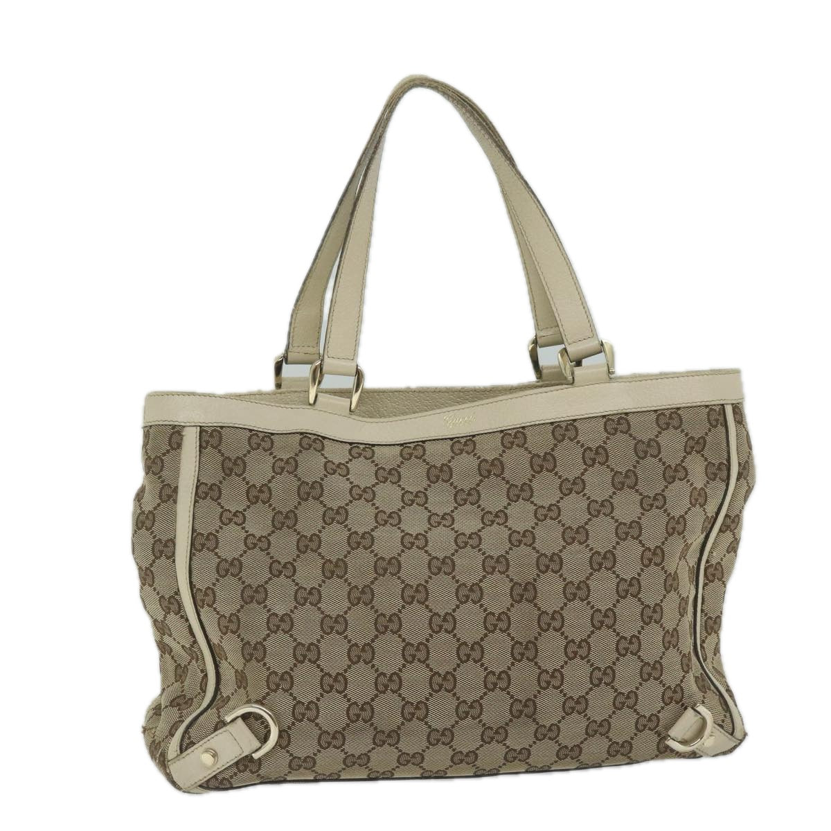 GUCCI GG Canvas Tote Bag Beige 170004 Auth 61842