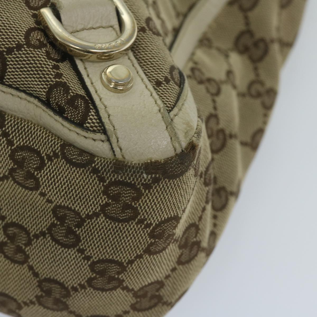 GUCCI GG Canvas Tote Bag Beige 170004 Auth 61842