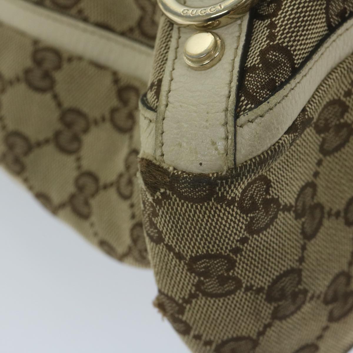 GUCCI GG Canvas Tote Bag Beige 170004 Auth 61842