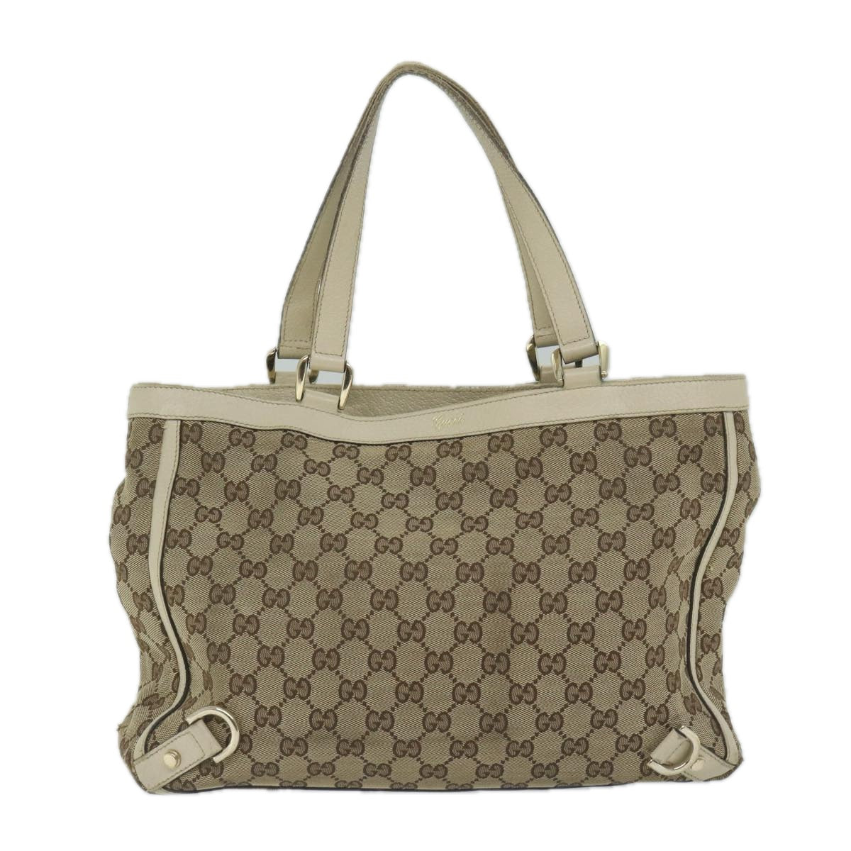 GUCCI GG Canvas Tote Bag Beige 170004 Auth 61842