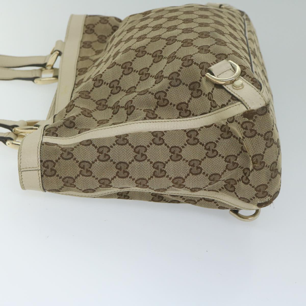 GUCCI GG Canvas Tote Bag Beige 170004 Auth 61842