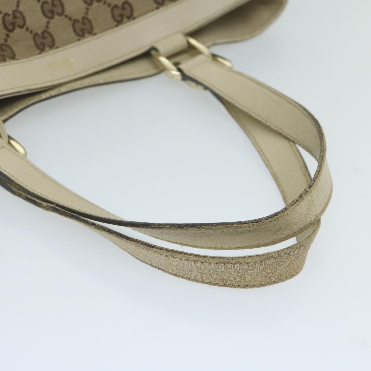 GUCCI GG Canvas Tote Bag Beige 170004 Auth 61842