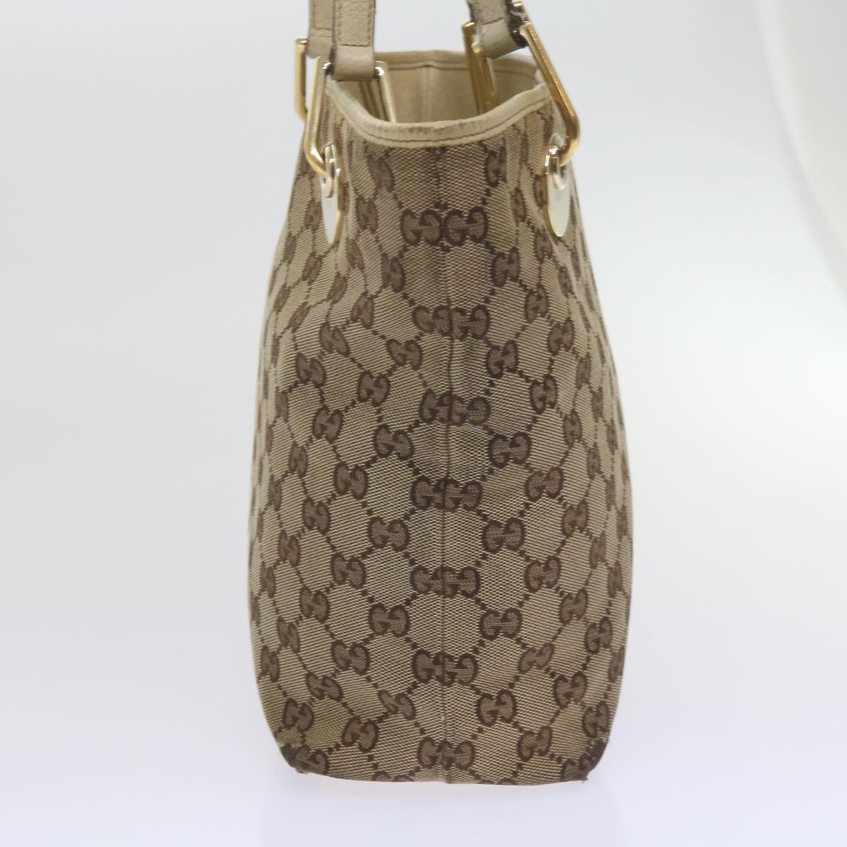 GUCCI GG Canvas Tote Bag Beige 120840 Auth 61846