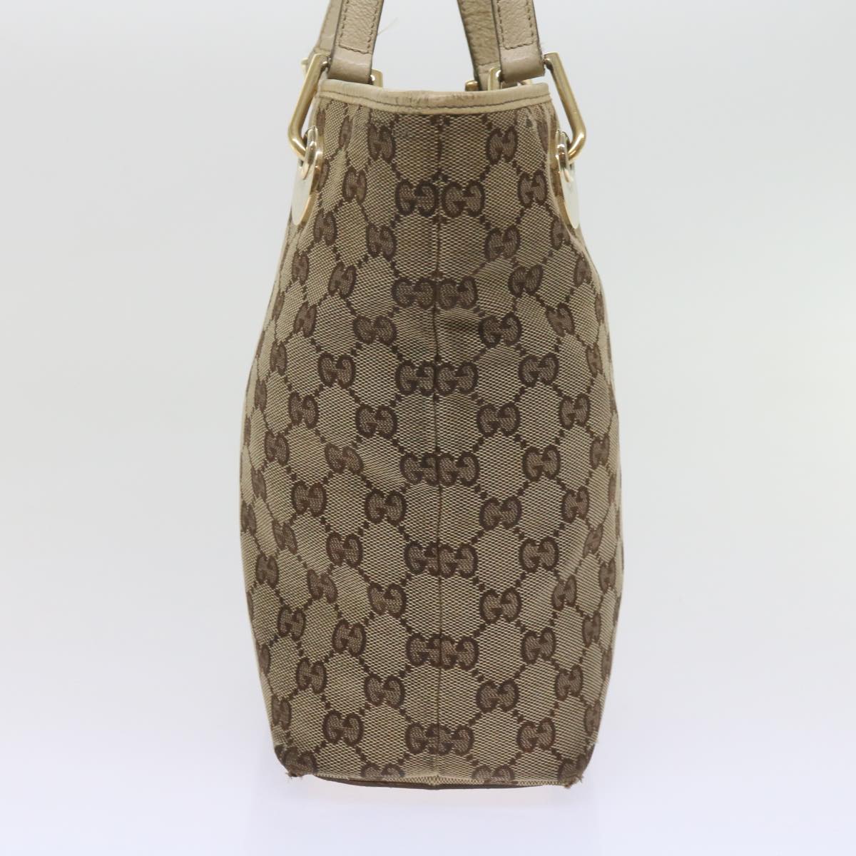 GUCCI GG Canvas Tote Bag Beige 120840 Auth 61846