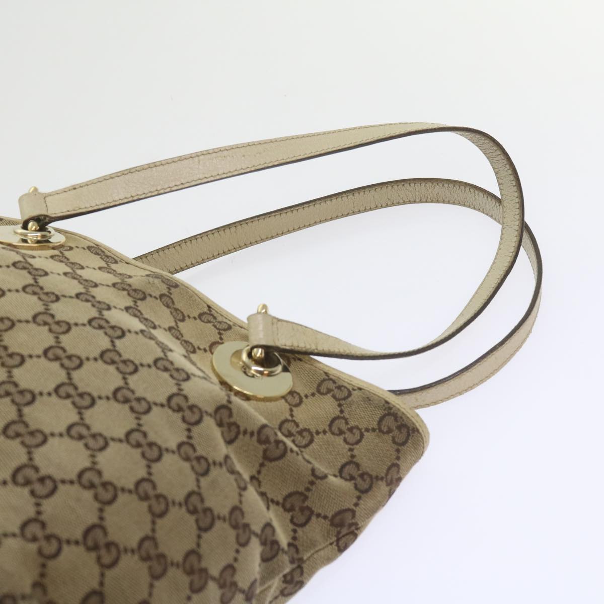 GUCCI GG Canvas Tote Bag Beige 120840 Auth 61846