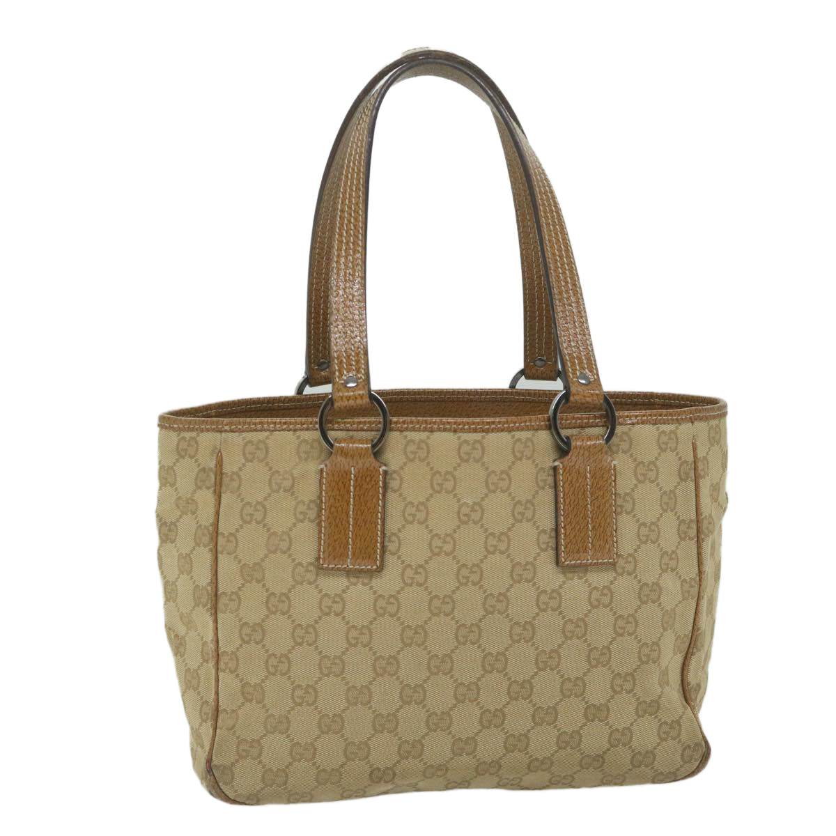 GUCCI GG Canvas Tote Bag Beige 113019 Auth 61850