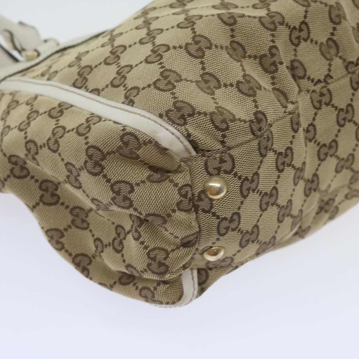 GUCCI GG Canvas Tote Bag Beige 189831 Auth 61851