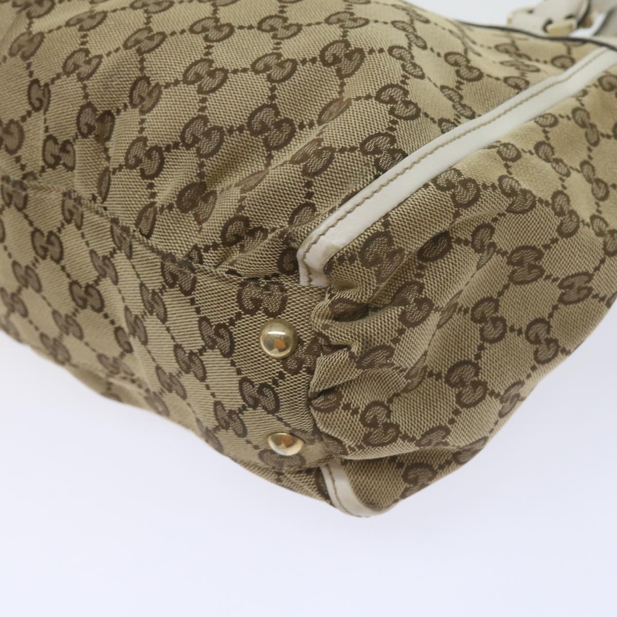 GUCCI GG Canvas Tote Bag Beige 189831 Auth 61851