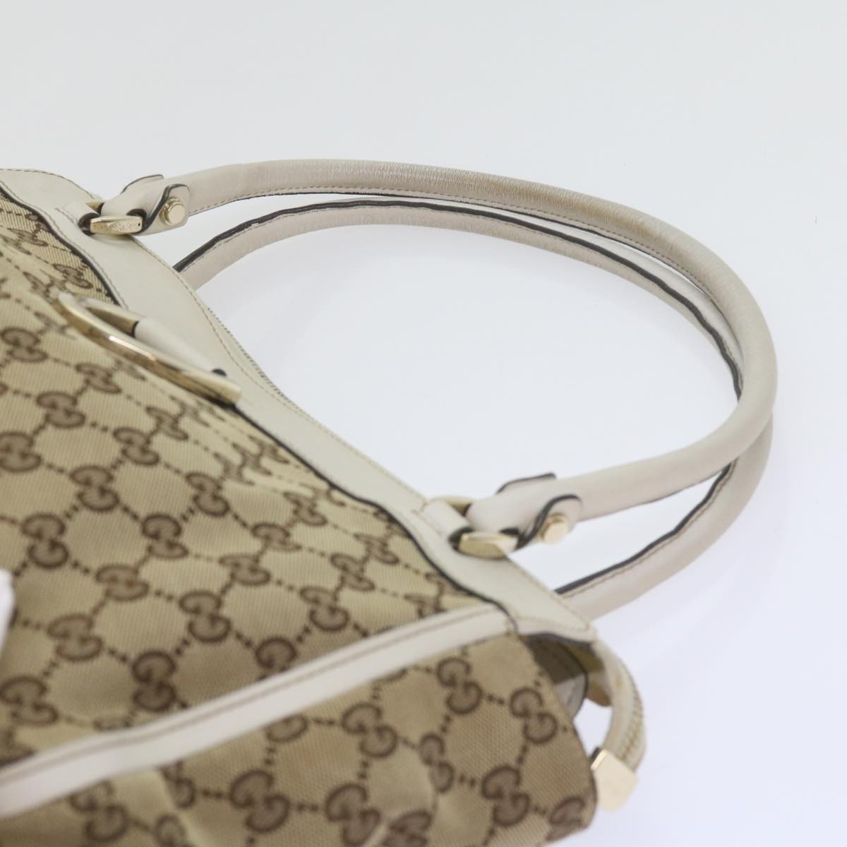 GUCCI GG Canvas Tote Bag Beige 189831 Auth 61851