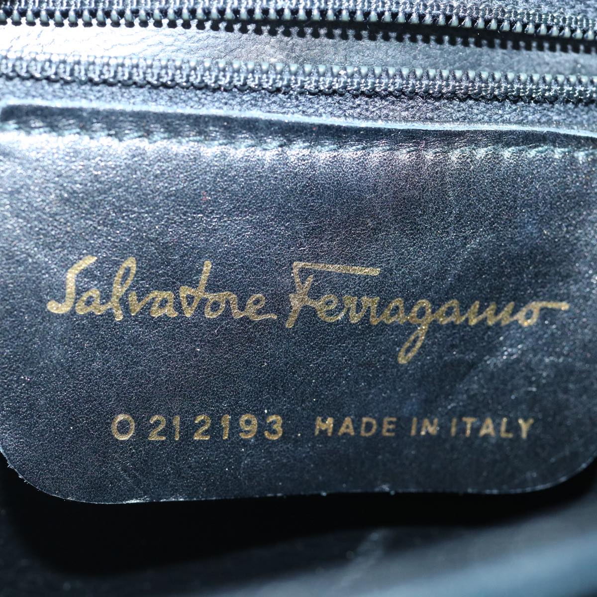Salvatore Ferragamo Gancini Hand Bag Leather 2way Black Auth 61876