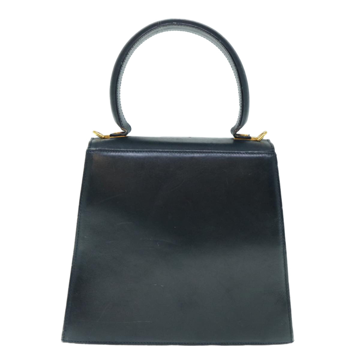Salvatore Ferragamo Gancini Hand Bag Leather 2way Black Auth 61876 - 0