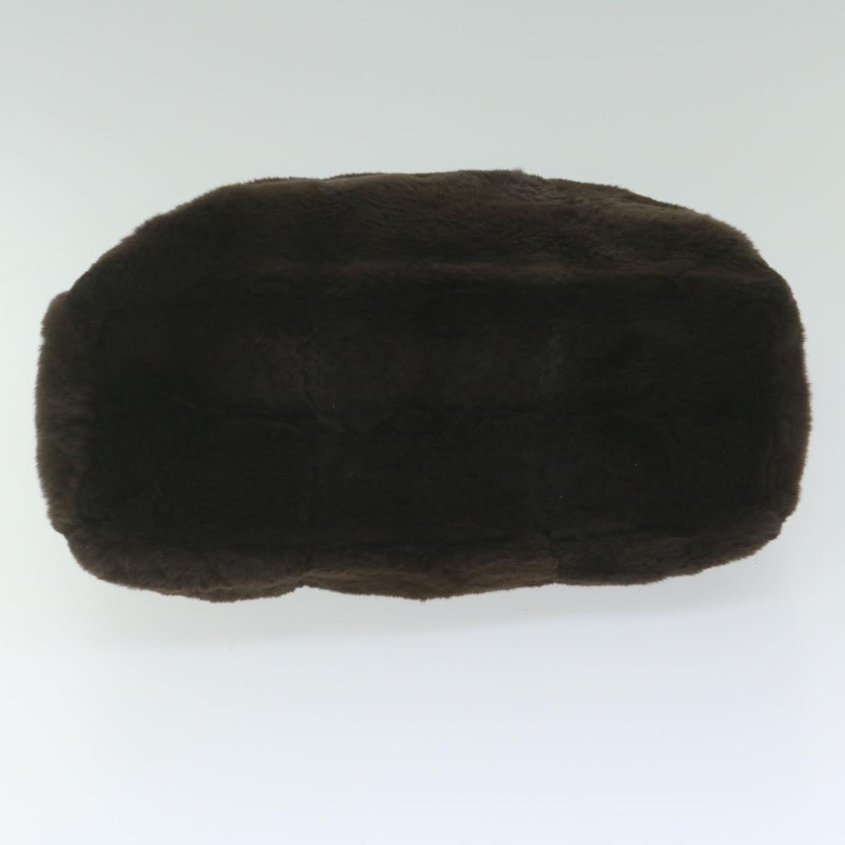 CHANEL Tote Bag Fur Brown CC Auth 61881