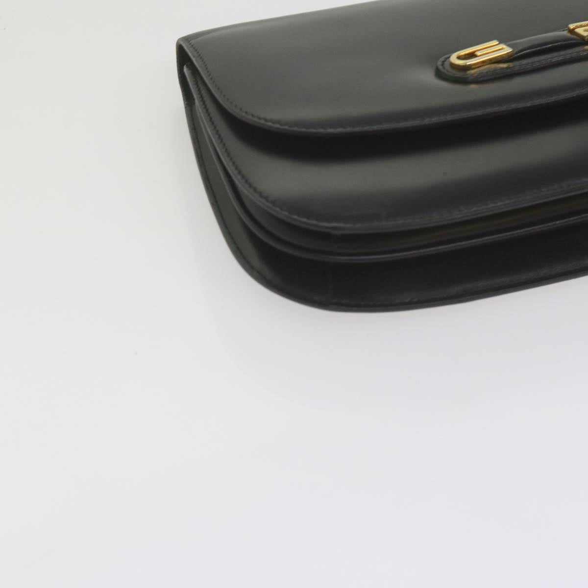 GUCCI Clutch Bag Leather Black Auth 61894