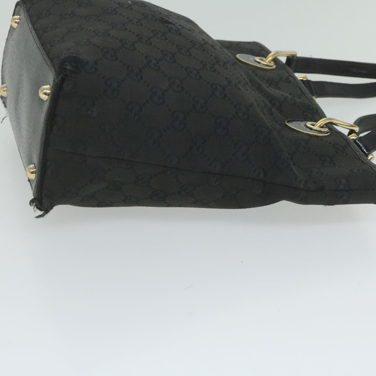 GUCCI GG Canvas Tote Bag Black 120840 Auth 61899