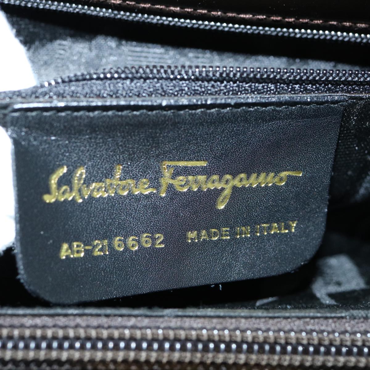 Salvatore Ferragamo Gancini Tote Bag Leather Brown Auth 61938