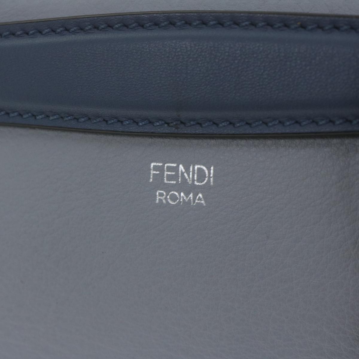 FENDI By The Way Shoulder Bag Leather Gray Auth 61939