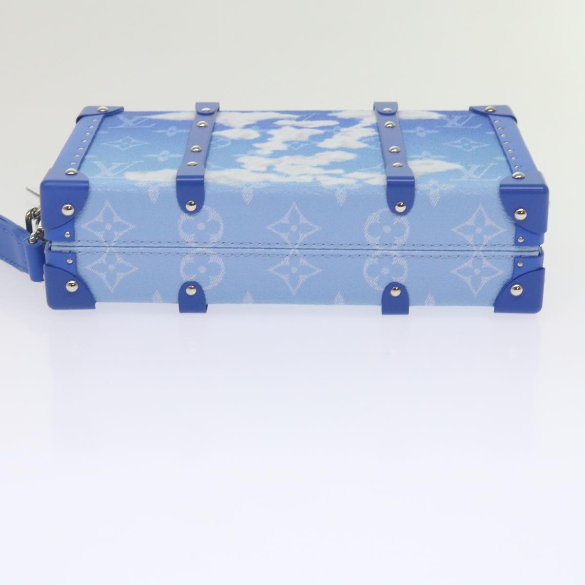 LOUIS VUITTON Monogram Clouds Wallet Trunk Clutch Bag Blue M20403 LV Auth 61941S