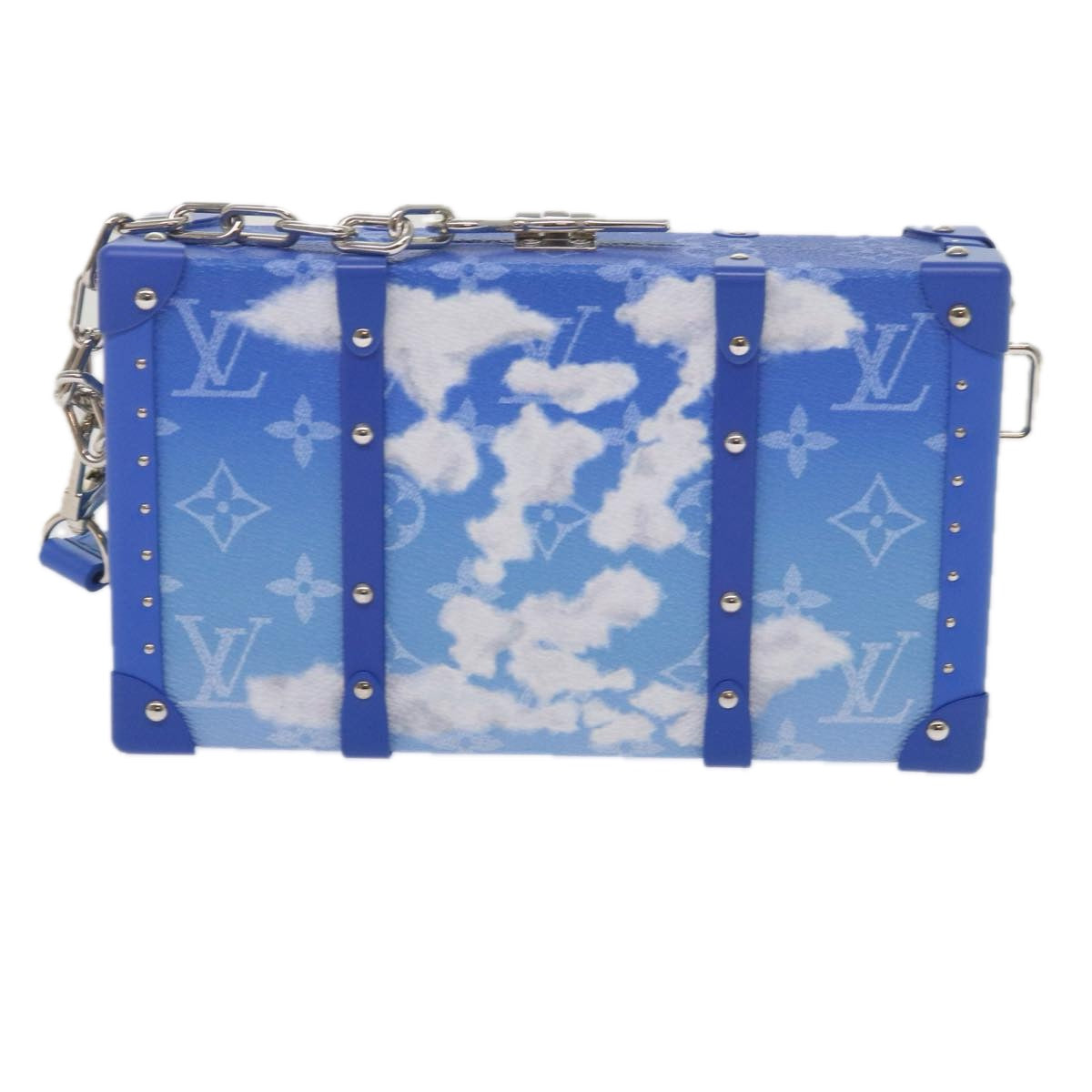 LOUIS VUITTON Monogram Clouds Wallet Trunk Clutch Bag Blue M20403 LV Auth 61941S