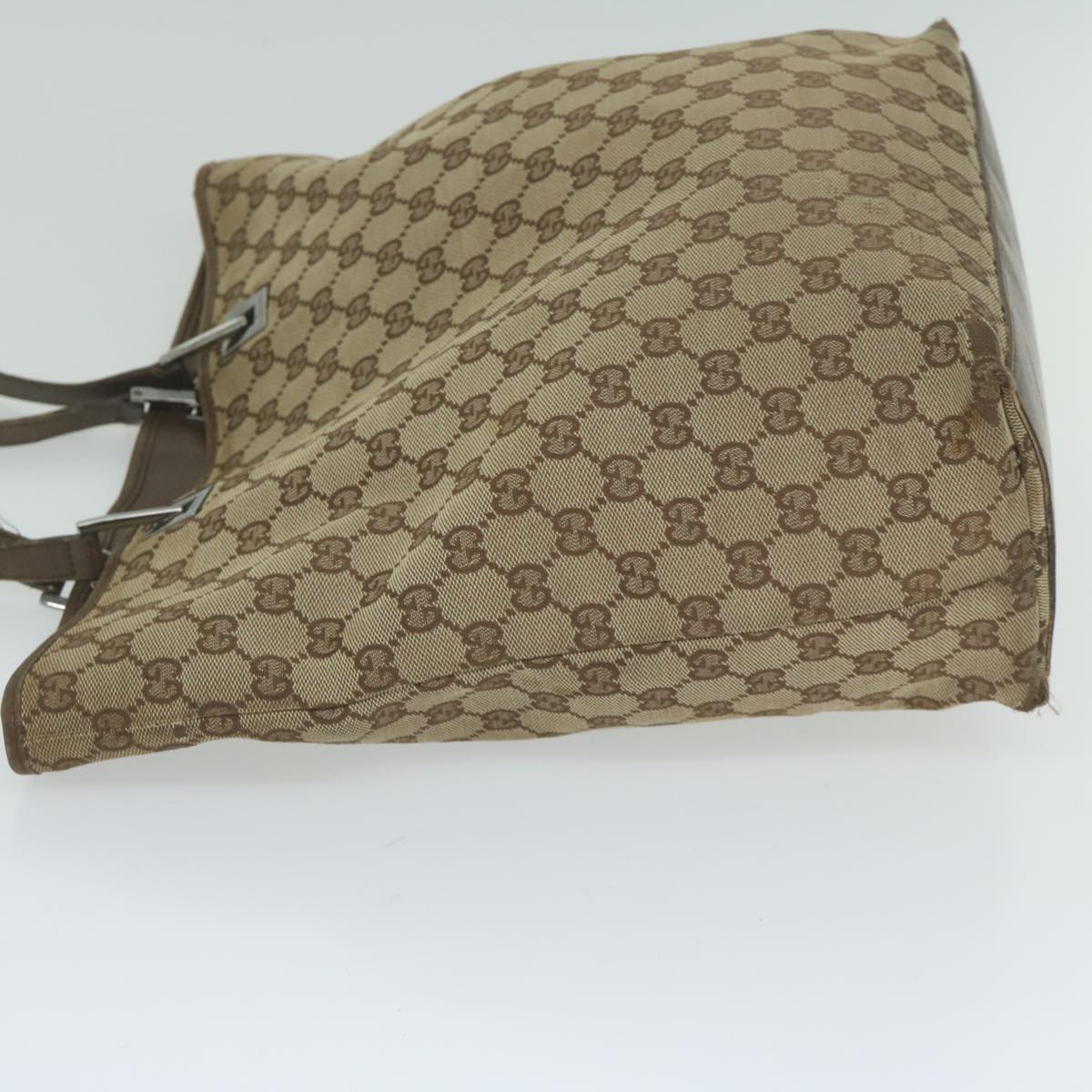 GUCCI GG Canvas Tote Bag Beige 31243 Auth 61956