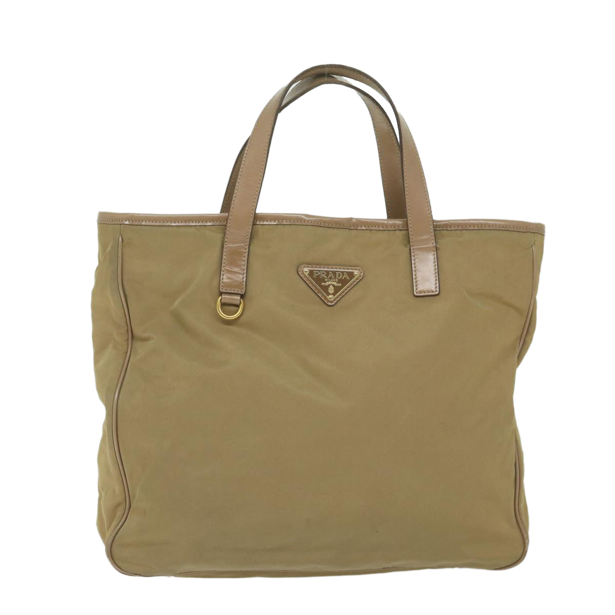 PRADA Hand Bag Nylon Beige Auth 61960