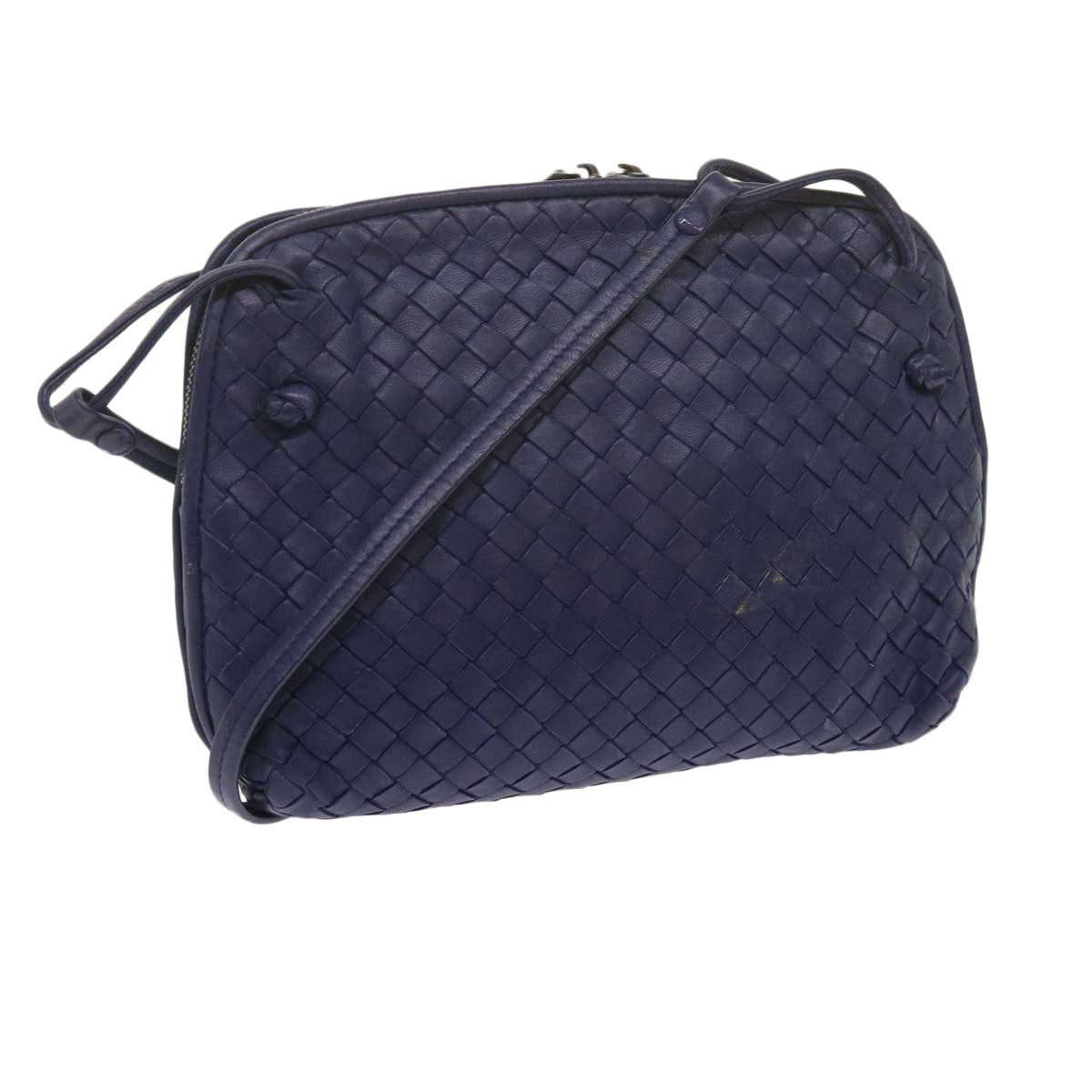BOTTEGA VENETA INTRECCIATO Shoulder Bag Leather Purple Auth 62024