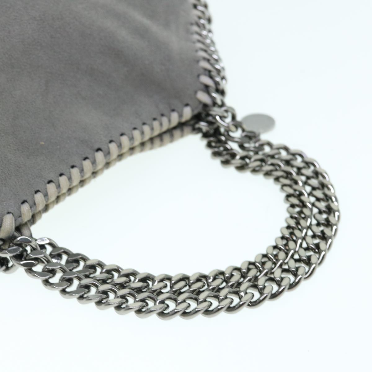 Stella MacCartney Chain Falabella Shoulder Bag Suede Gray Auth 62028