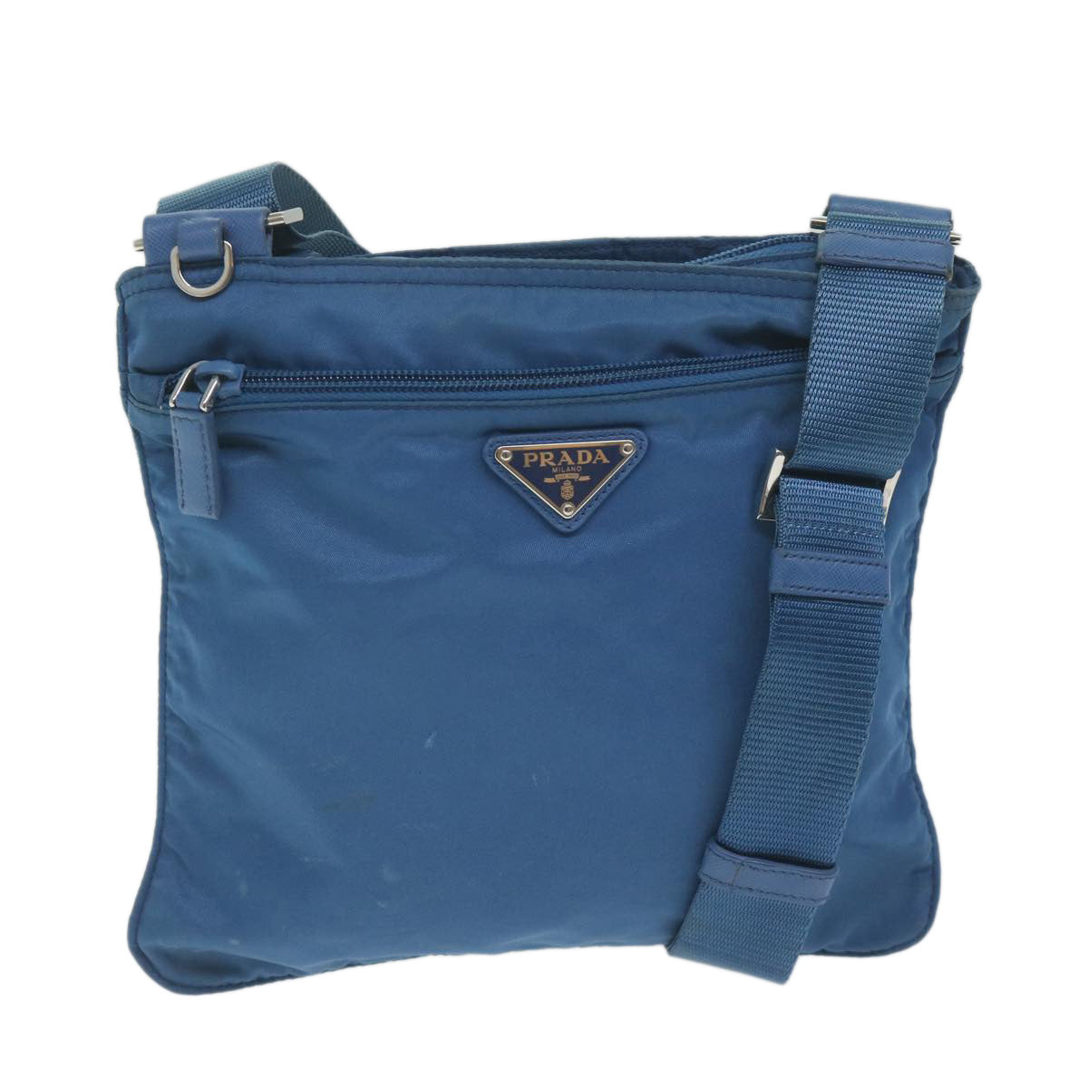 PRADA Shoulder Bag Nylon Blue Auth 62074 - 0