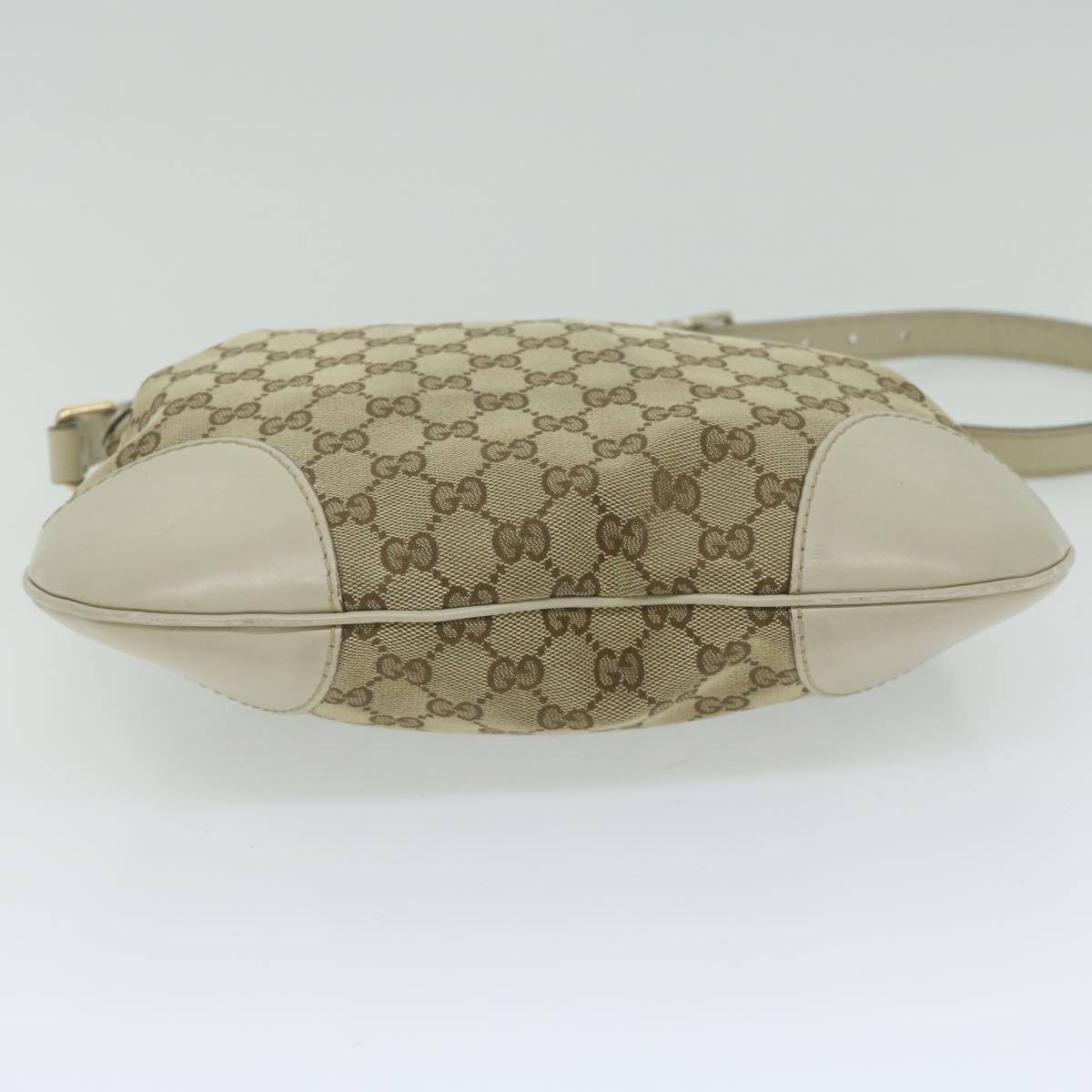 GUCCI GG Canvas Web Sherry Line Shoulder Bag Beige Red Green 257065 Auth 62082