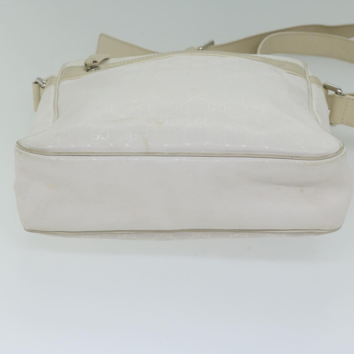 GUCCI GG implementation Shoulder Bag White 201448 Auth 62086