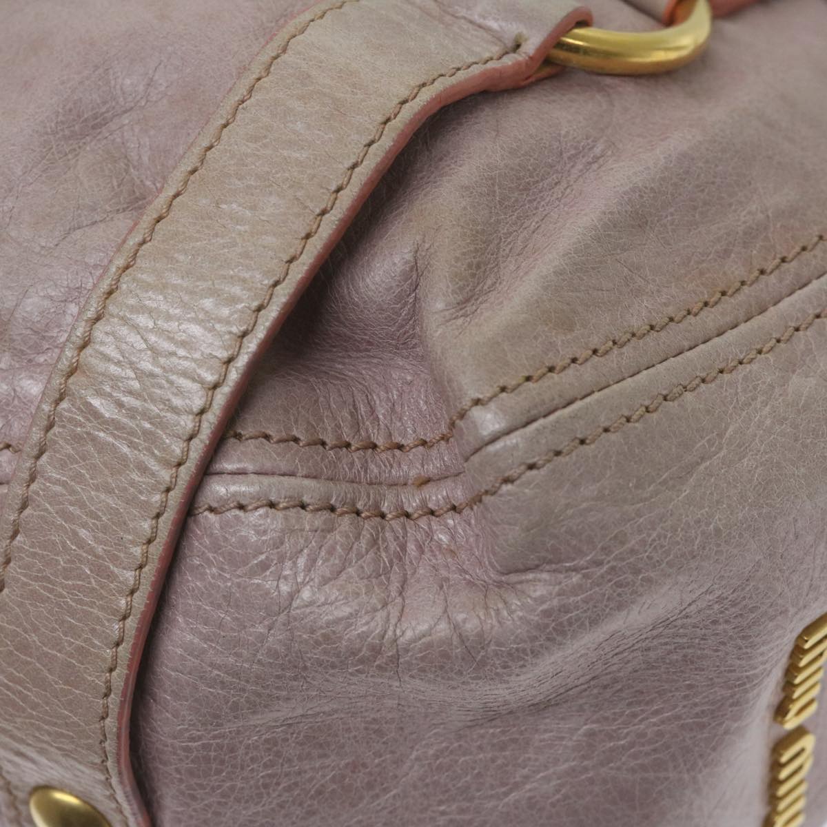 Miu Miu Shoulder Bag Leather Pink Auth 62099